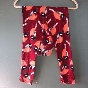 Red Bird Leggings - LulaRoe